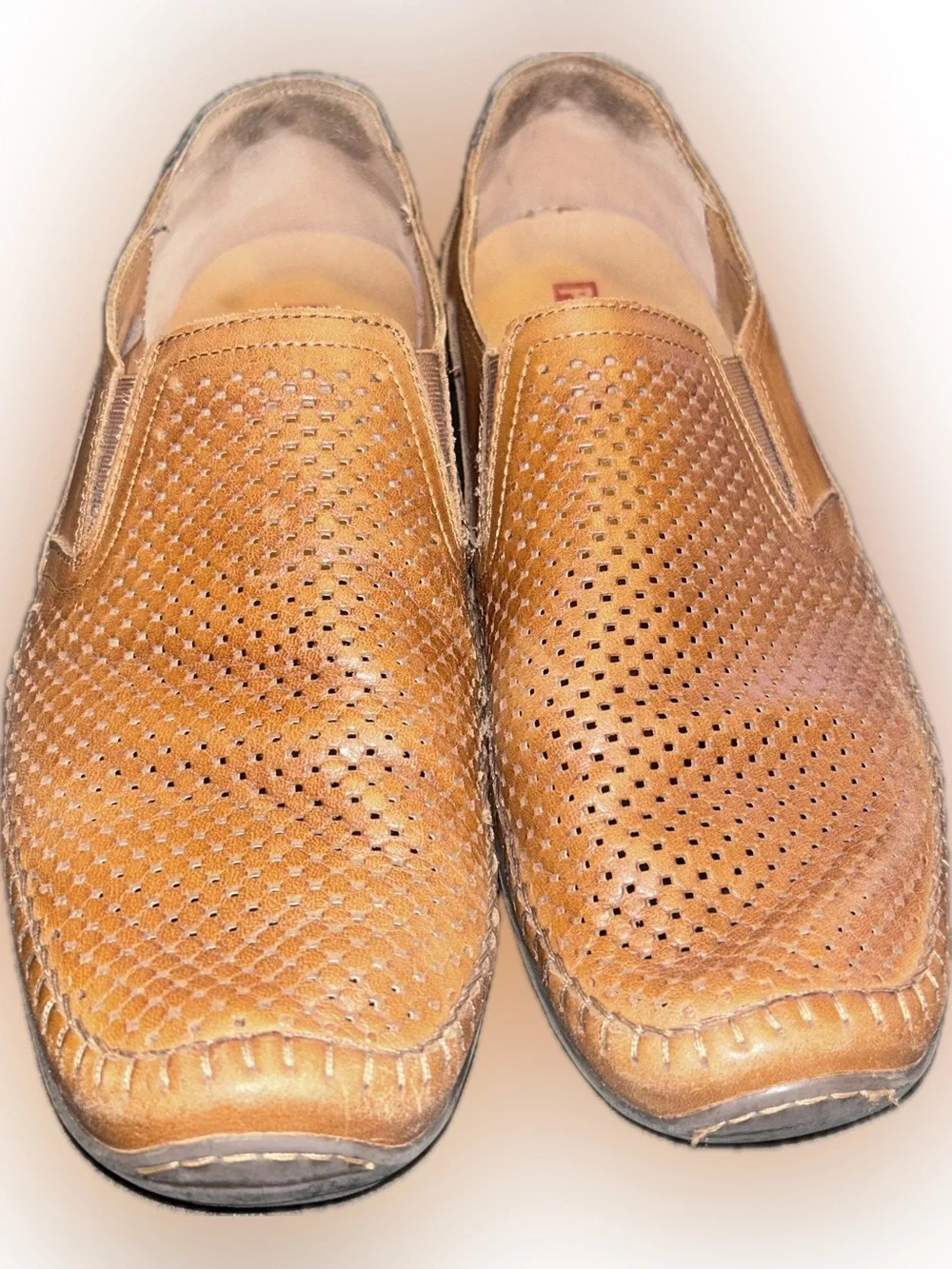PIKOLINOS Azores Men’s Perforated Brandy Brown Leather Slip-On Loafers Shoes 46